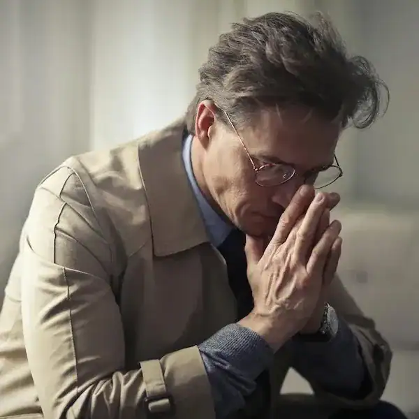 man looking stressed